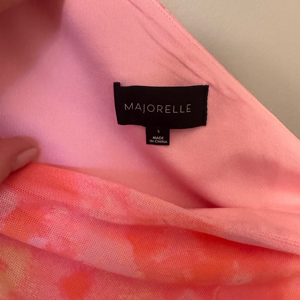 MAJORELLE One-Shoulder Dorothea Gown in Pink Watercolor - Picture 3 of 5